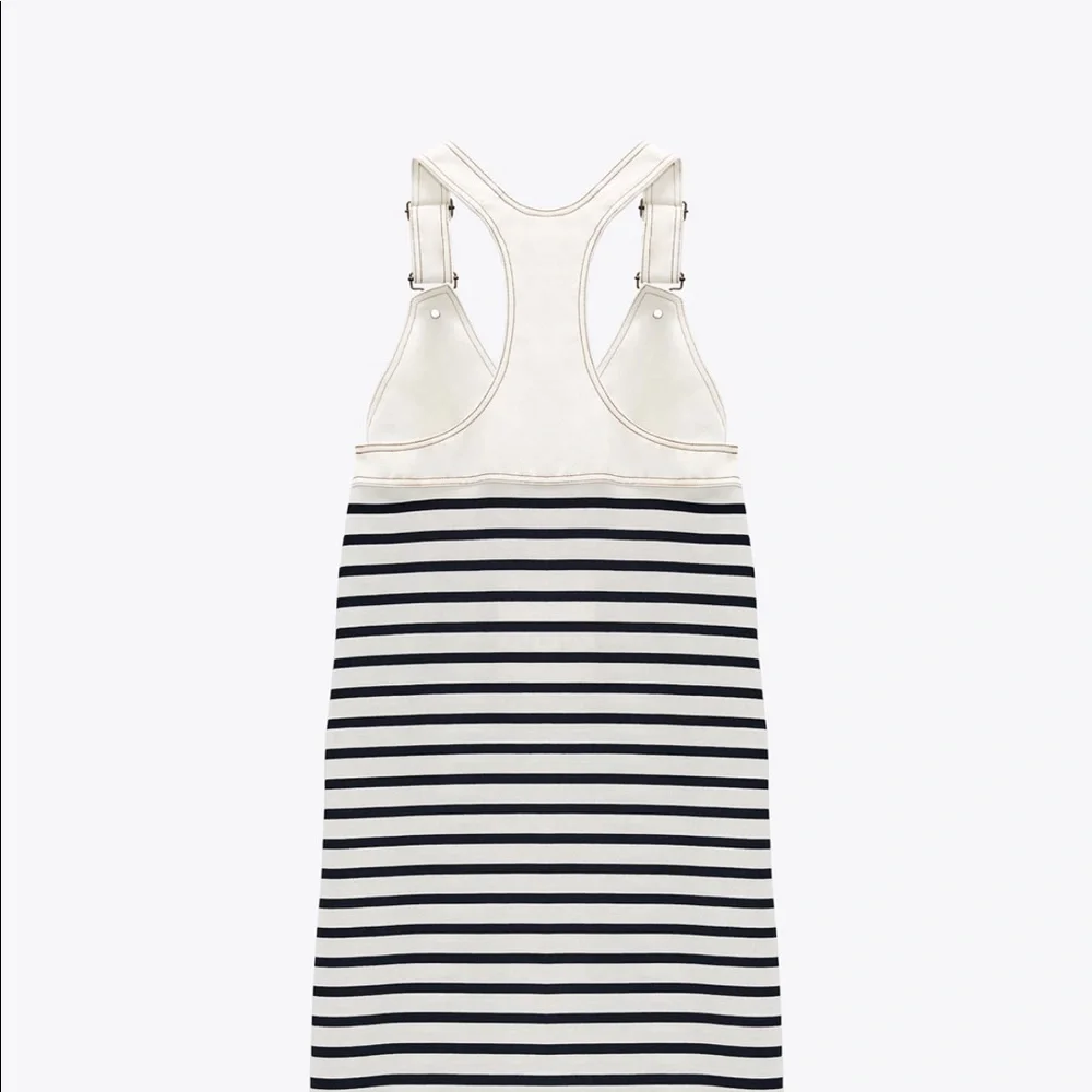 NWT Zara striped pinafore dress